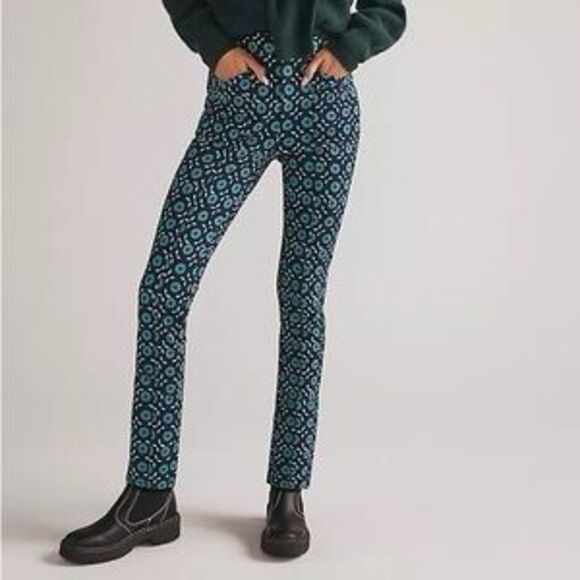 NWT Anthropologie Maeve Slim Ponte Pants In Navy Size 6 $118 MSRP - Picture 1 of 10